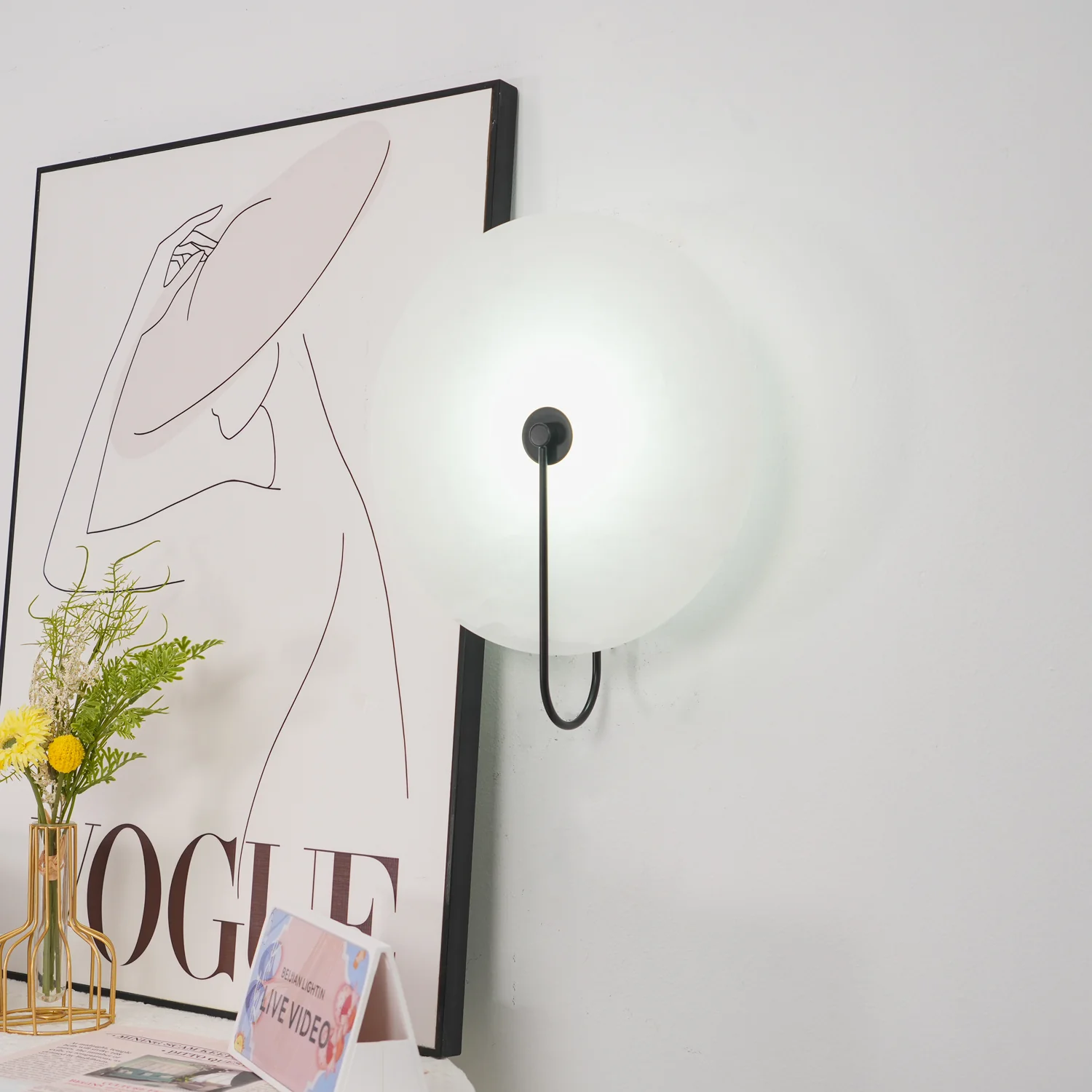 Jade Minimalismo Oro Negro Metal Alabastro Lámpara de Pared Dormitorio Salón