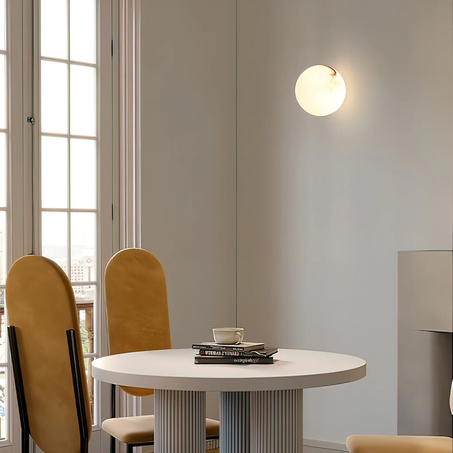 Orr Modern Round Mini Resin Wall Light Bedroom Hallway Living Room