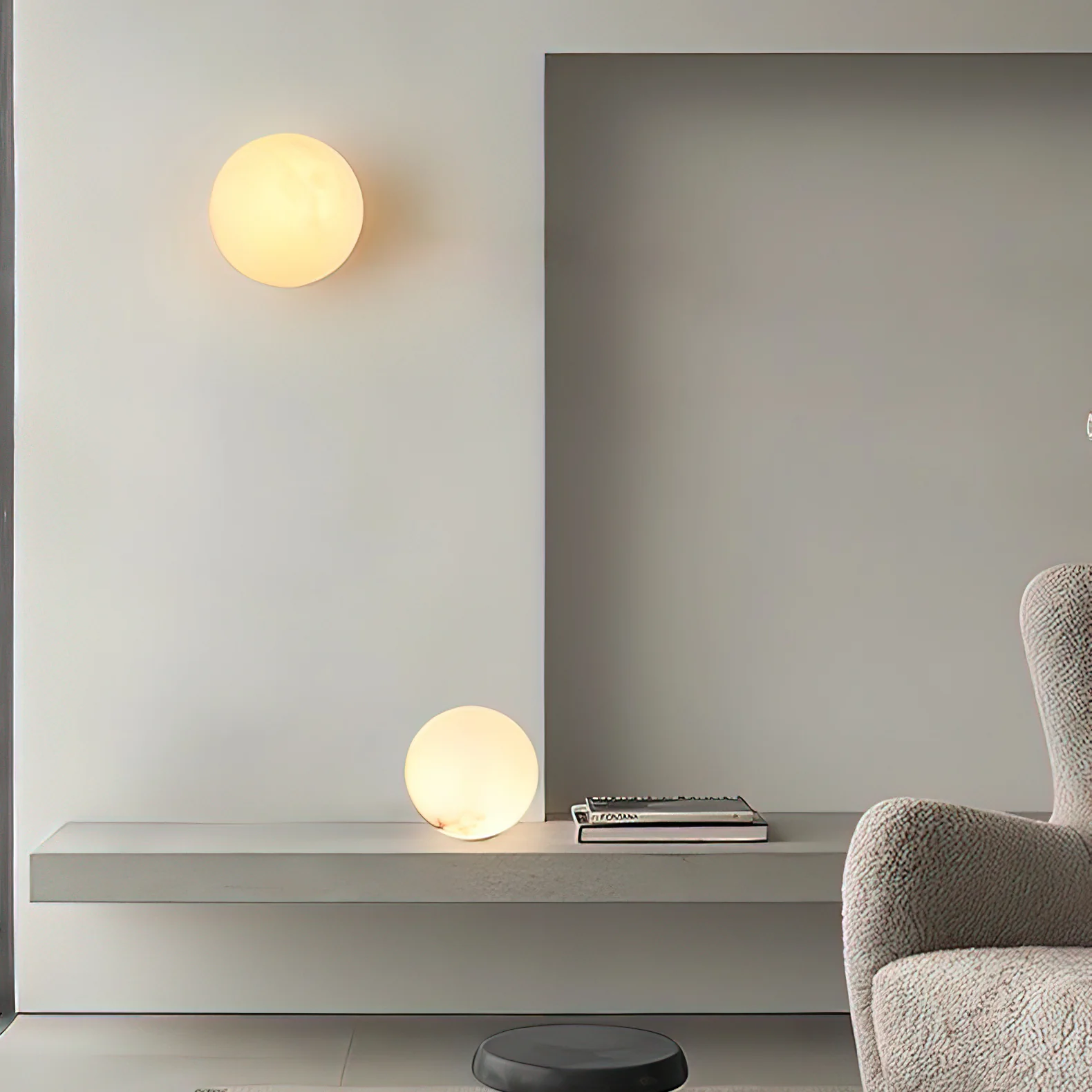 Orr Modern Round Mini Resin Wall Light Bedroom Hallway Living Room