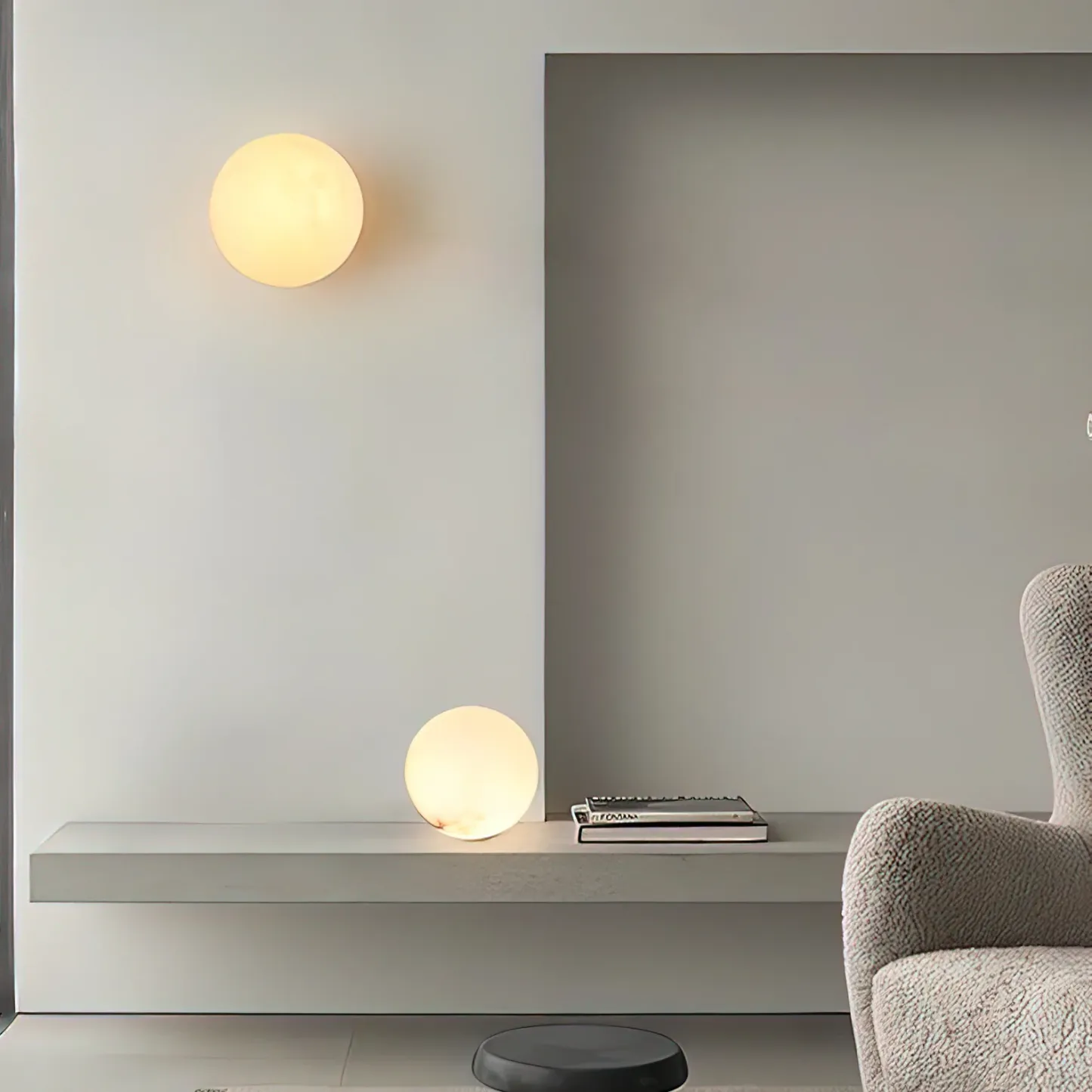 Orr Modern Round Mini Resin Wall Light Bedroom Hallway Living Room