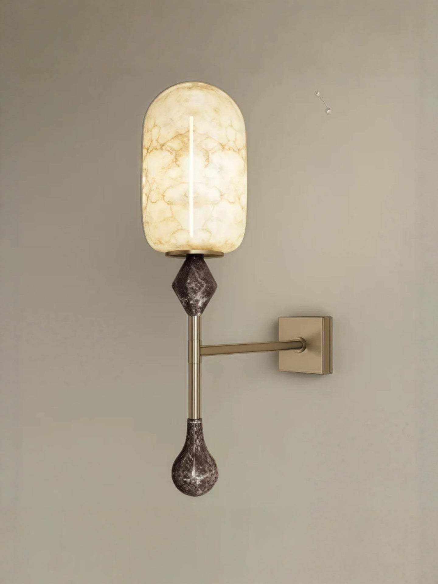 Alabaster Obelisk Double Alabaster Sconce Aplique