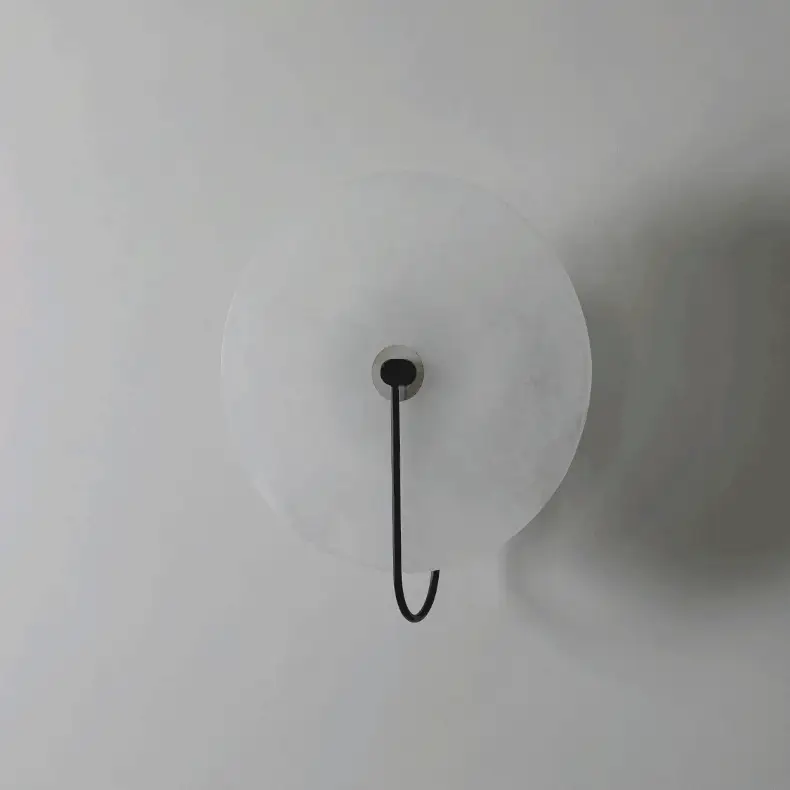 Jade Minimalismo Oro Negro Metal Alabastro Lámpara de Pared Dormitorio Salón