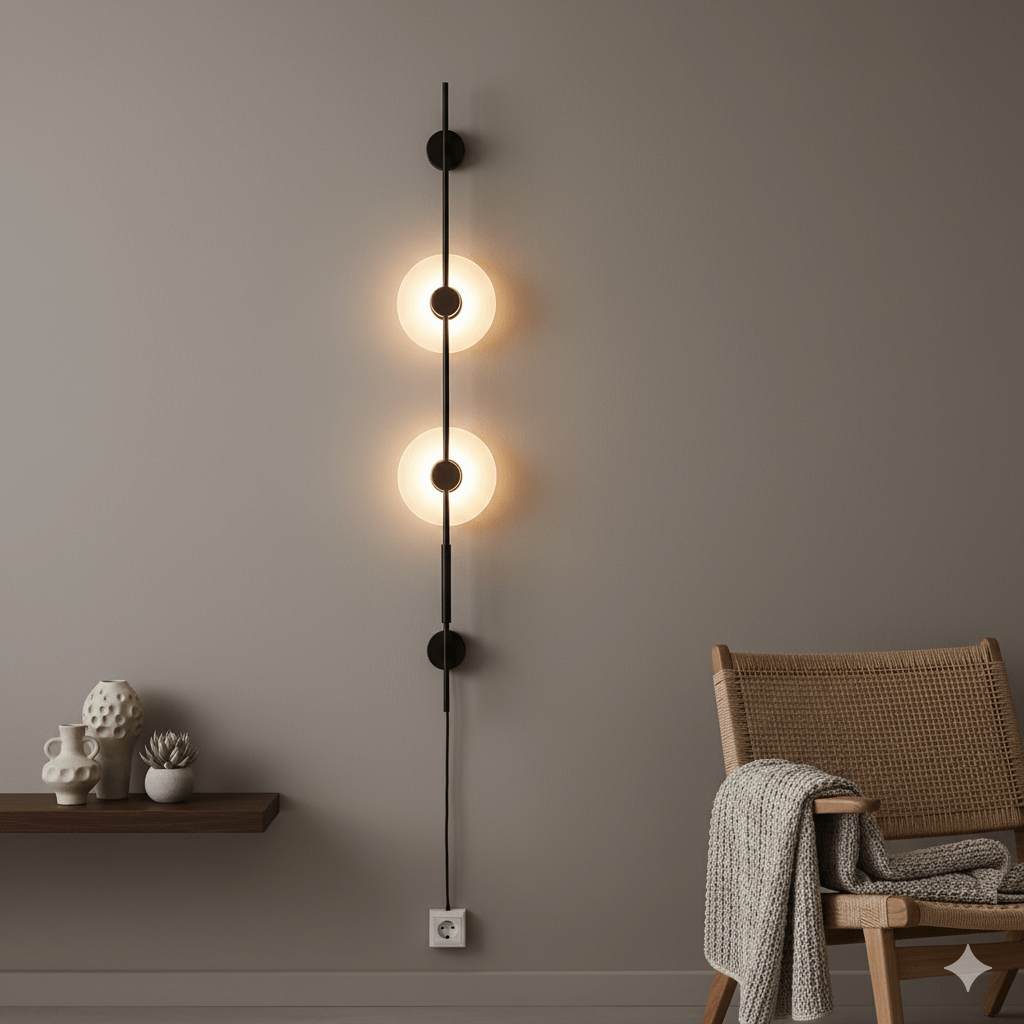 Alabaster Vertical Plug-in Aplique