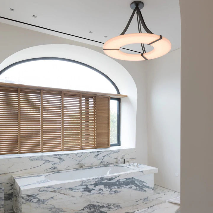 Halo Alabaster Ring Pendant Light