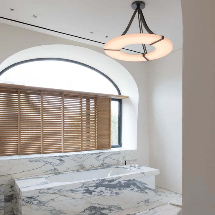 Halo Alabaster Ring Pendant Light