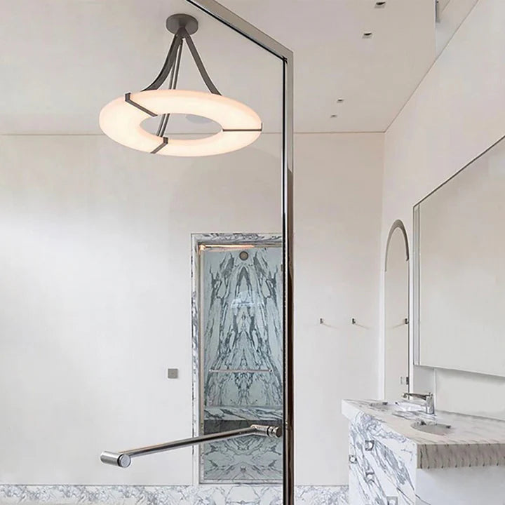 Halo Alabaster Ring Pendant Light