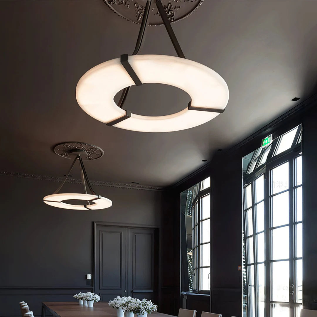 Halo Alabaster Ring Pendant Light