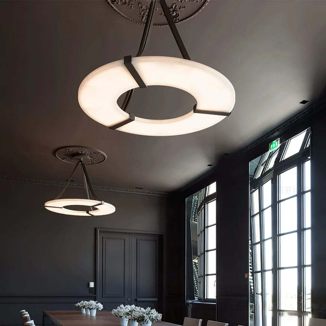 Halo Alabaster Ring Pendant Light