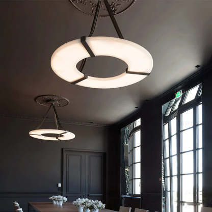 Halo Alabaster Ring Pendant Light