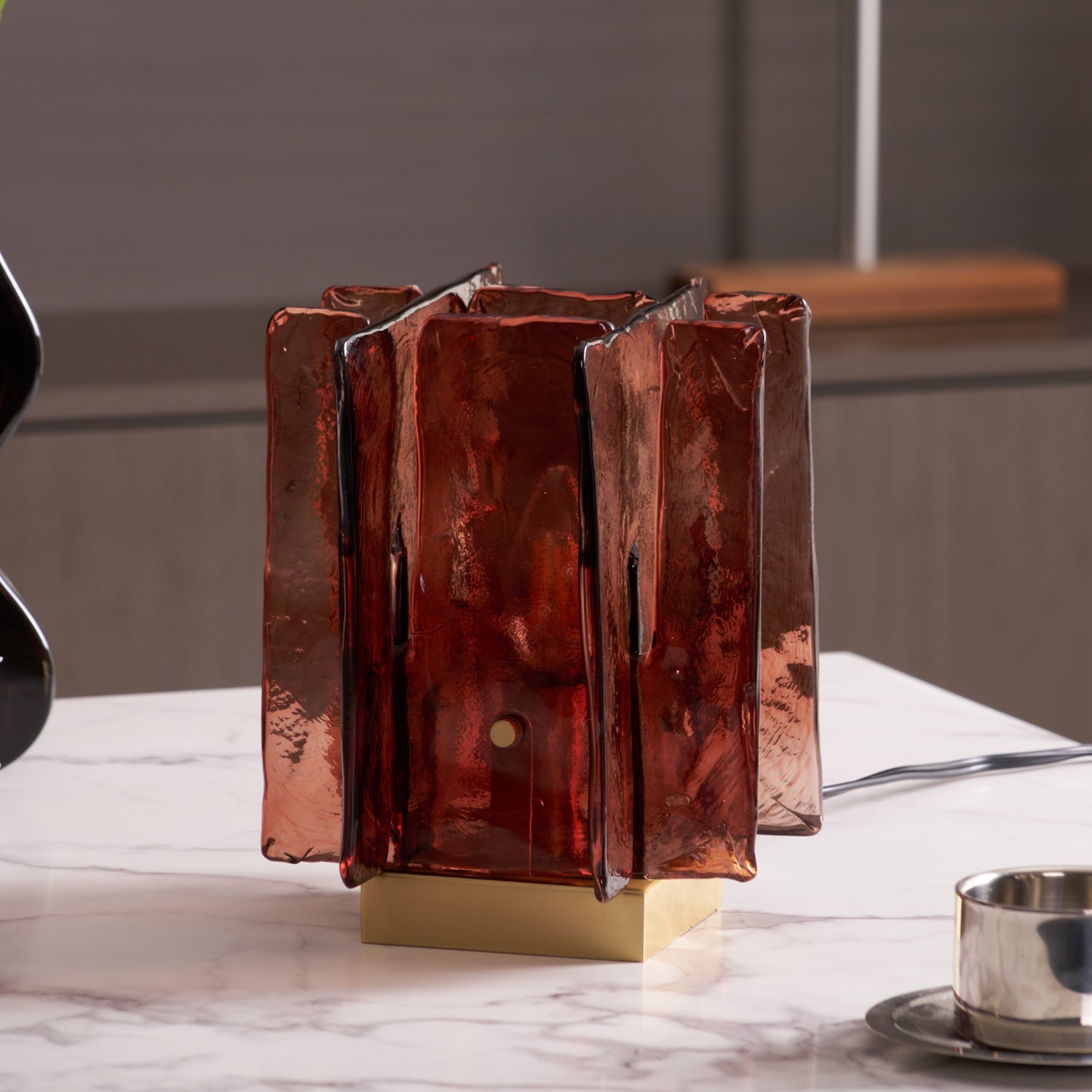 Verona Amber Glass Table Lamp