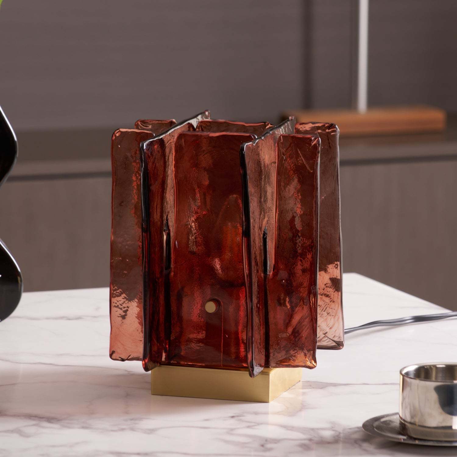 Verona Amber Glass Table Lamp