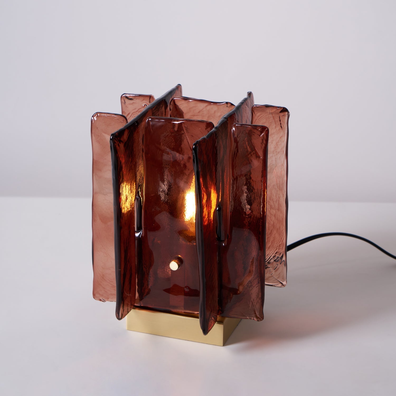 Verona Amber Glass Table Lamp