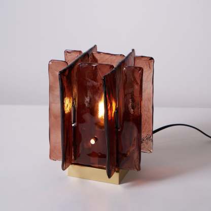 Verona Amber Glass Table Lamp