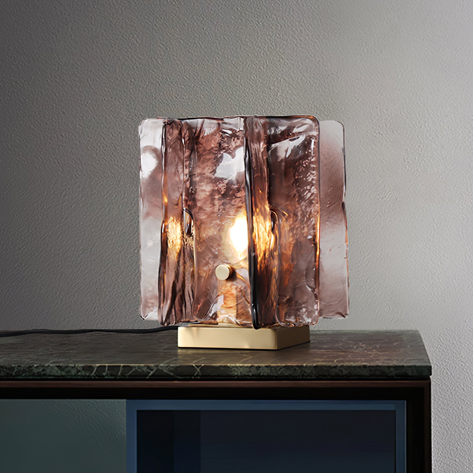 Verona Amber Glass Table Lamp