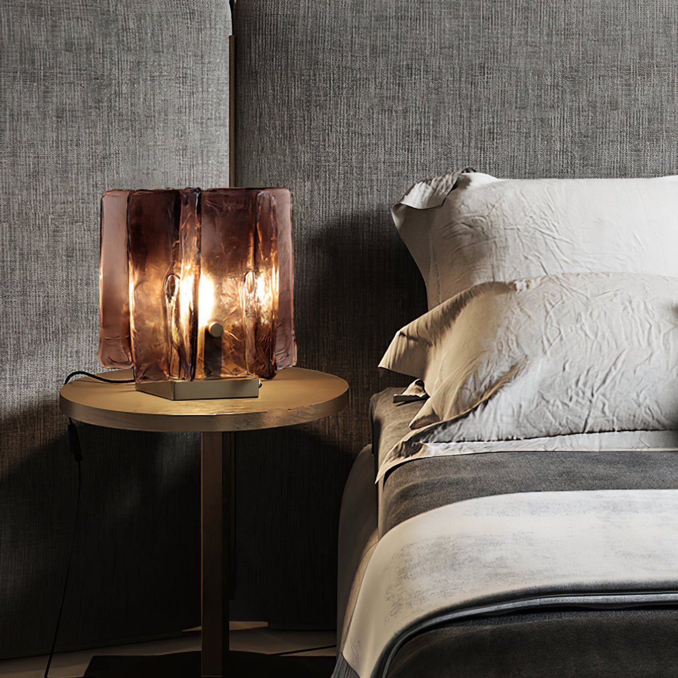 Verona Amber Glass Table Lamp