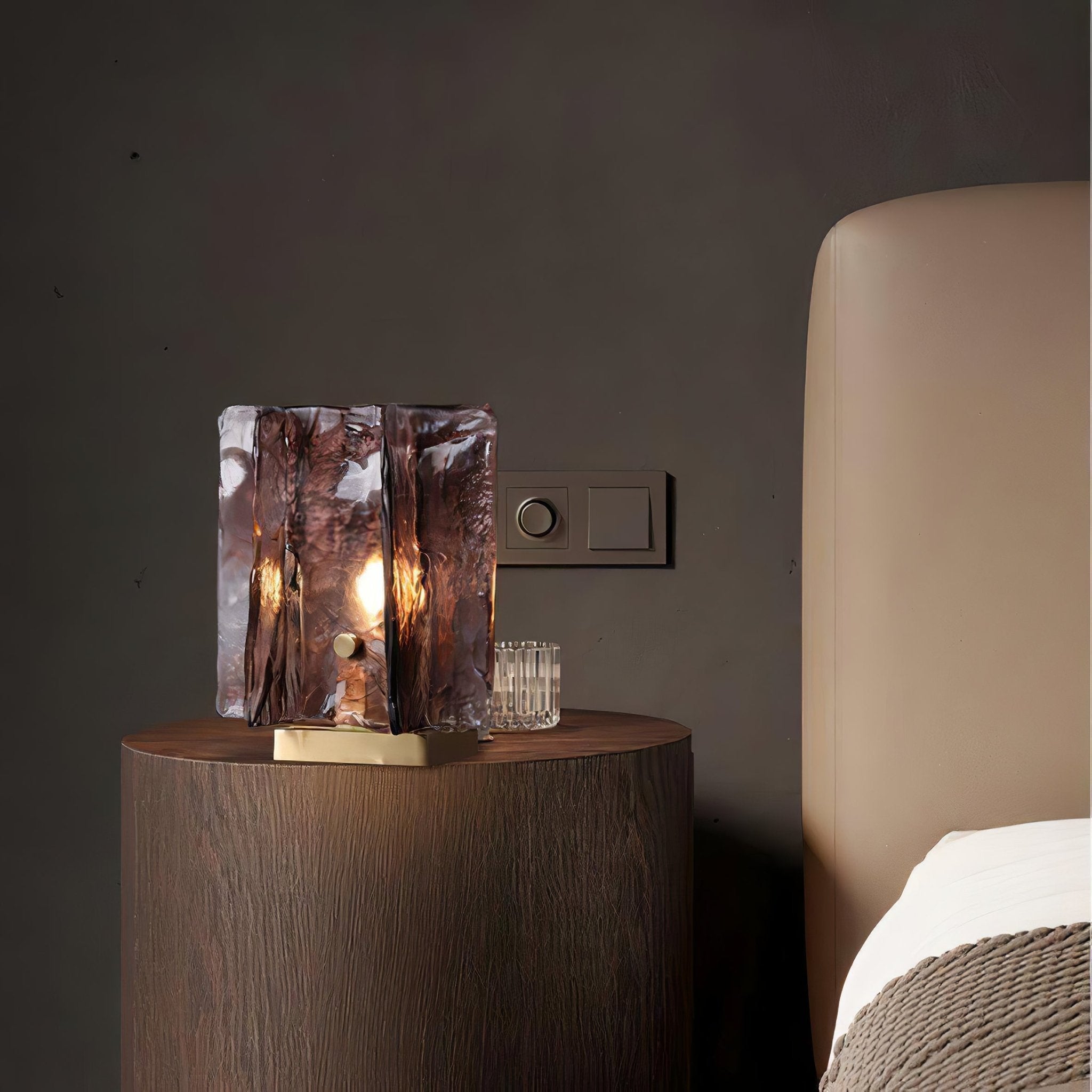 Verona Amber Glass Table Lamp