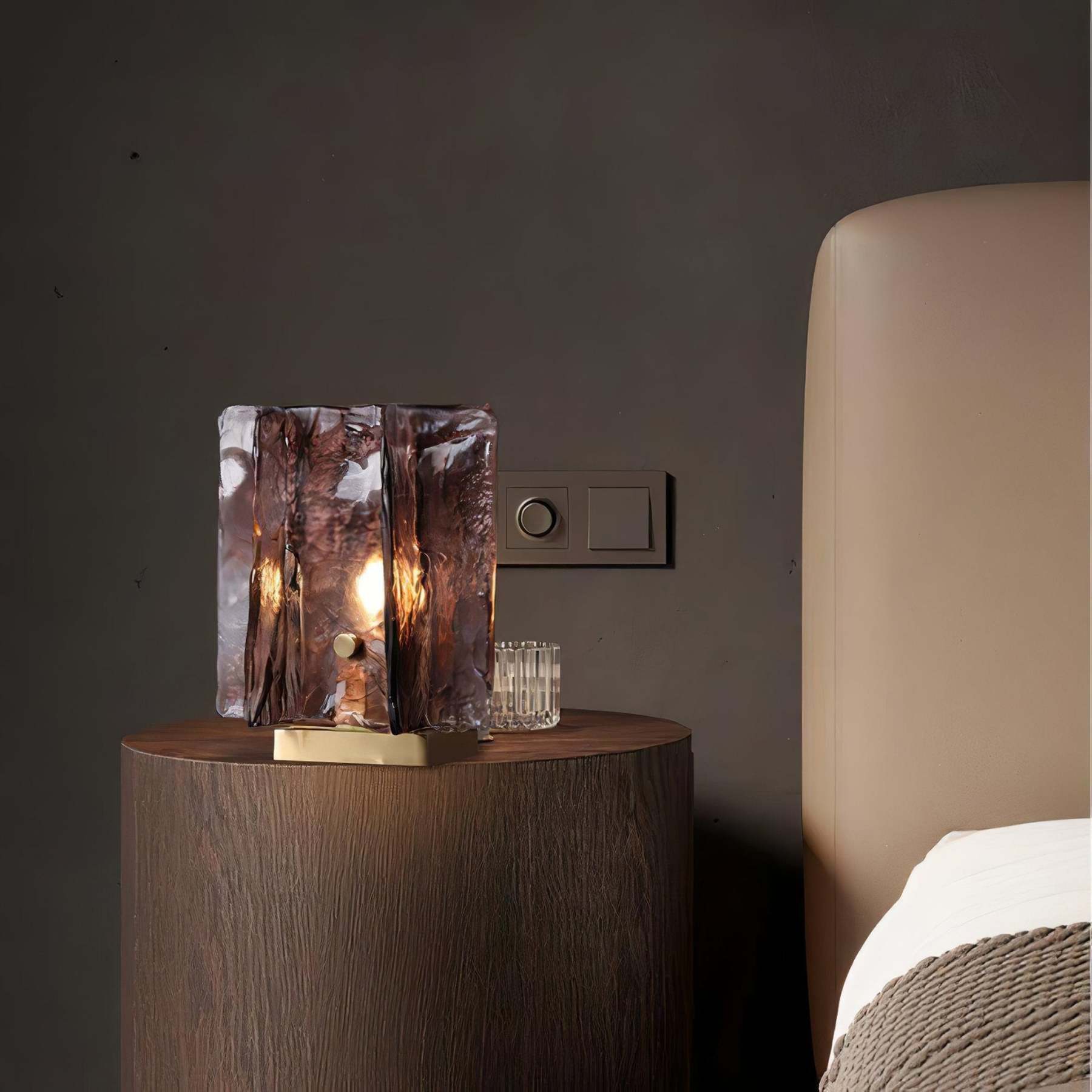 Verona Amber Glass Table Lamp