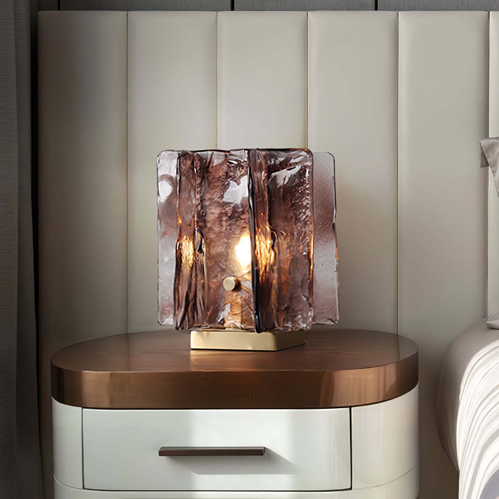 Verona Amber Glass Table Lamp