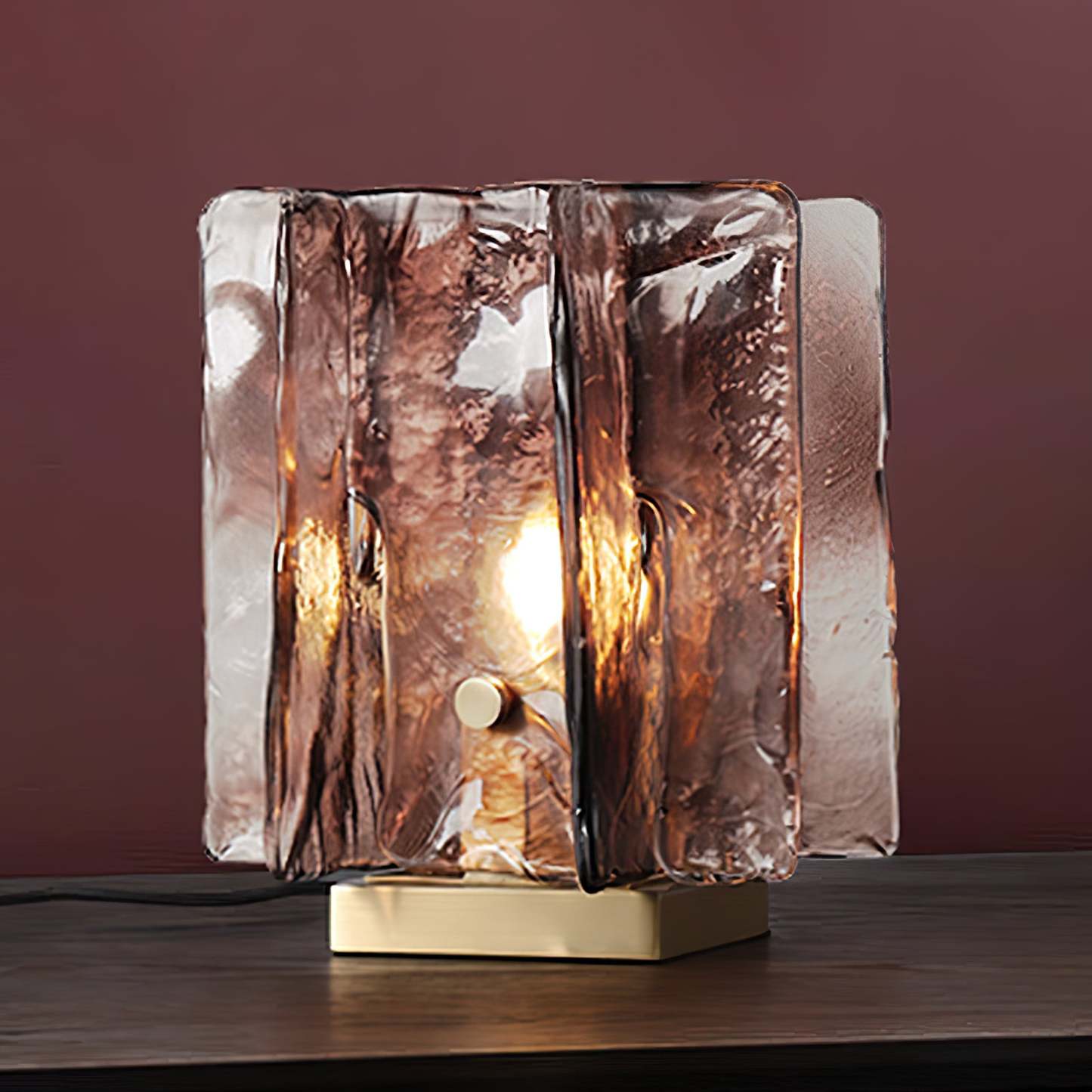 Verona Amber Glass Table Lamp