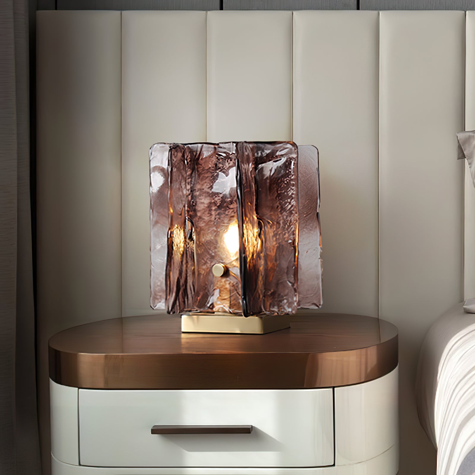 Verona Amber Glass Table Lamp