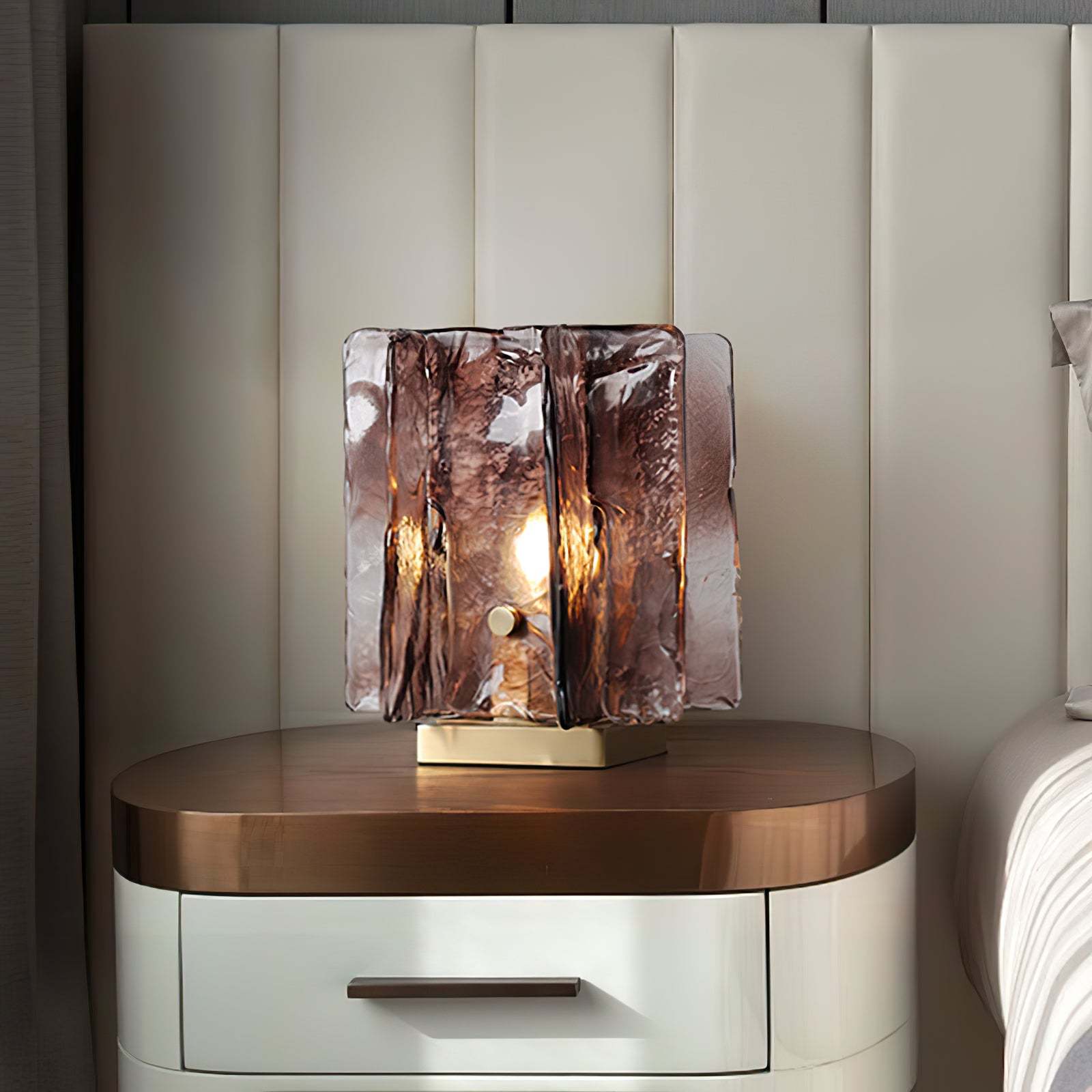 Verona Amber Glass Table Lamp