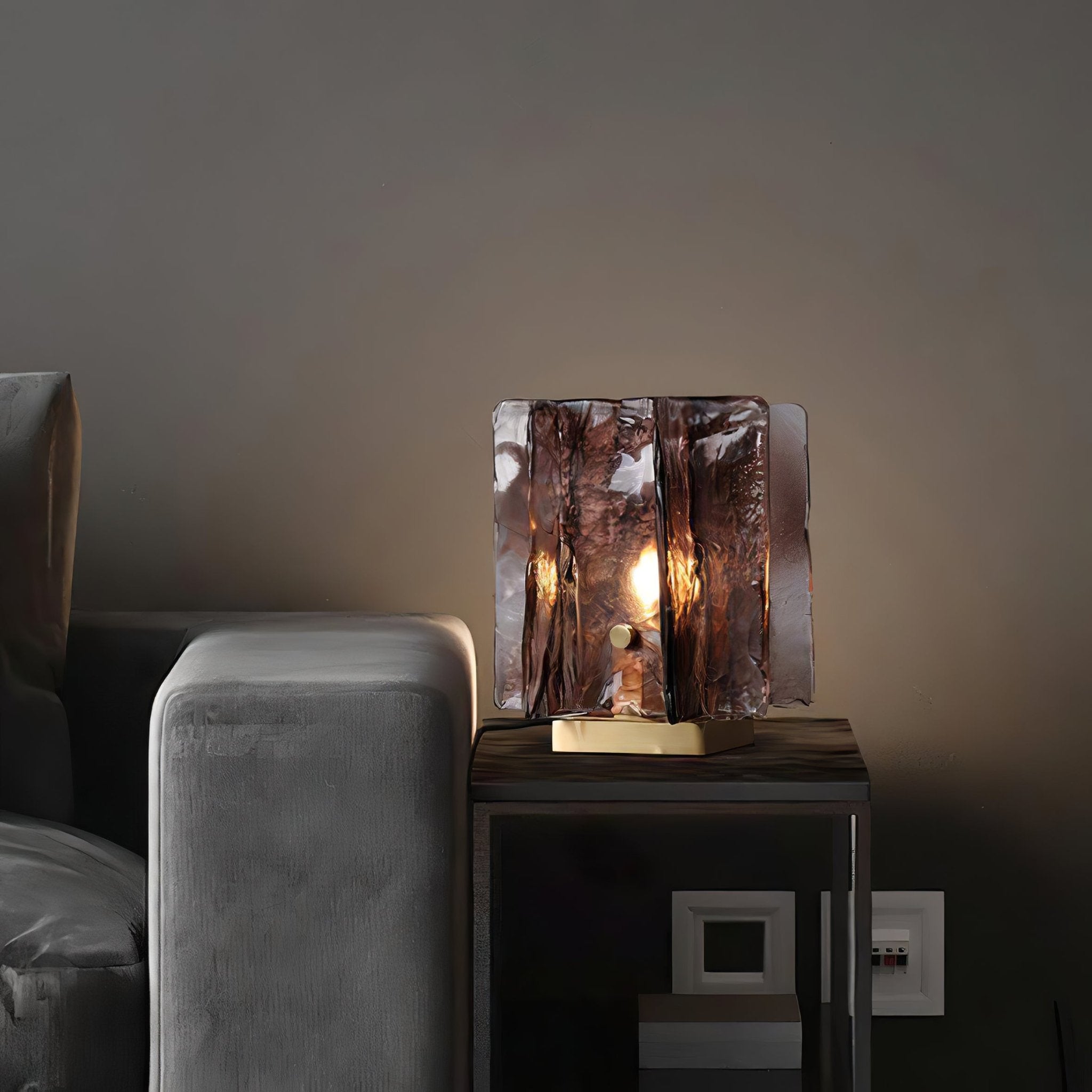 Verona Amber Glass Table Lamp