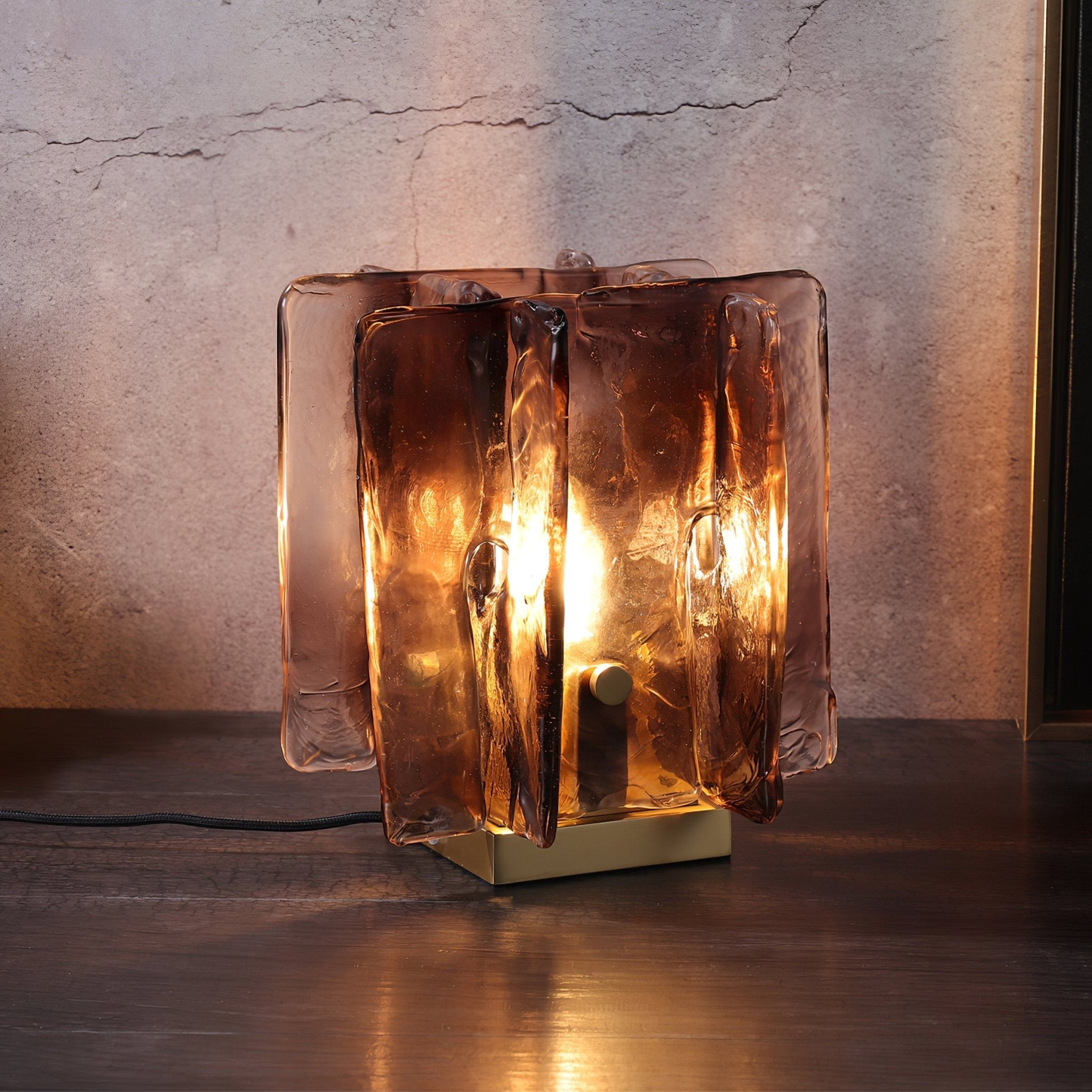 Verona Amber Glass Table Lamp