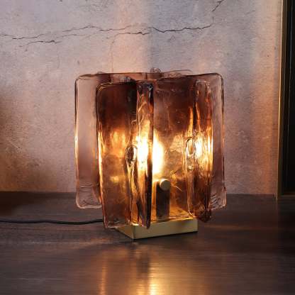 Verona Amber Glass Table Lamp