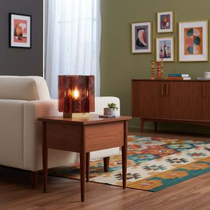 Verona Amber Glass Table Lamp