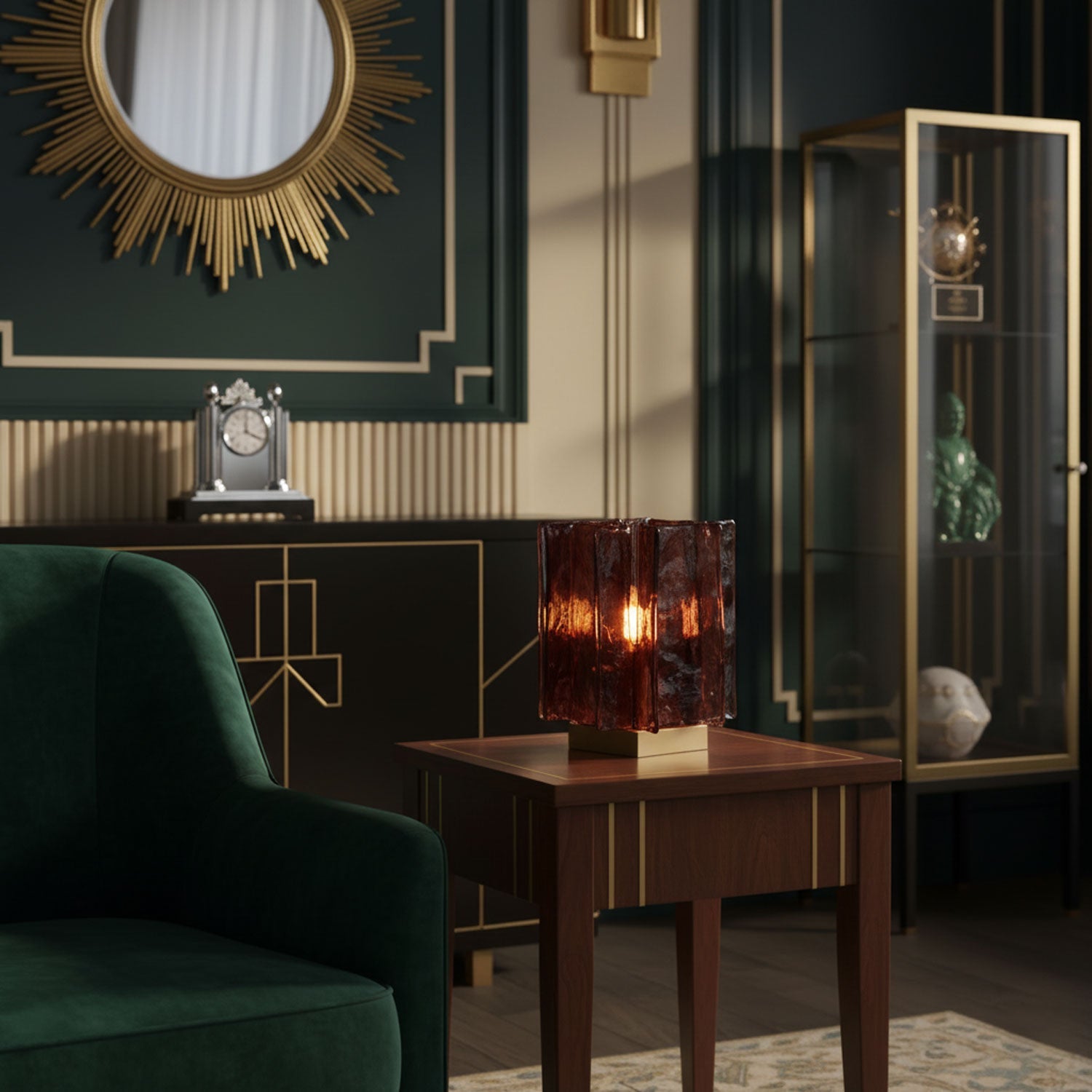Verona Amber Glass Table Lamp