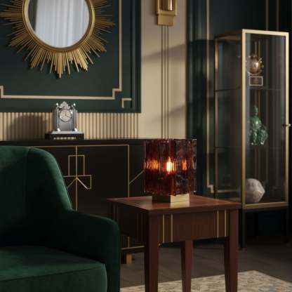 Verona Amber Glass Table Lamp