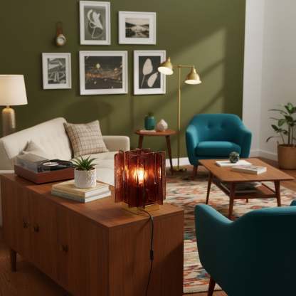 Verona Amber Glass Table Lamp