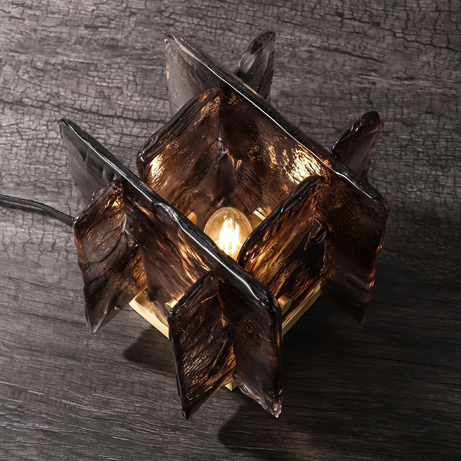 Verona Amber Glass Table Lamp