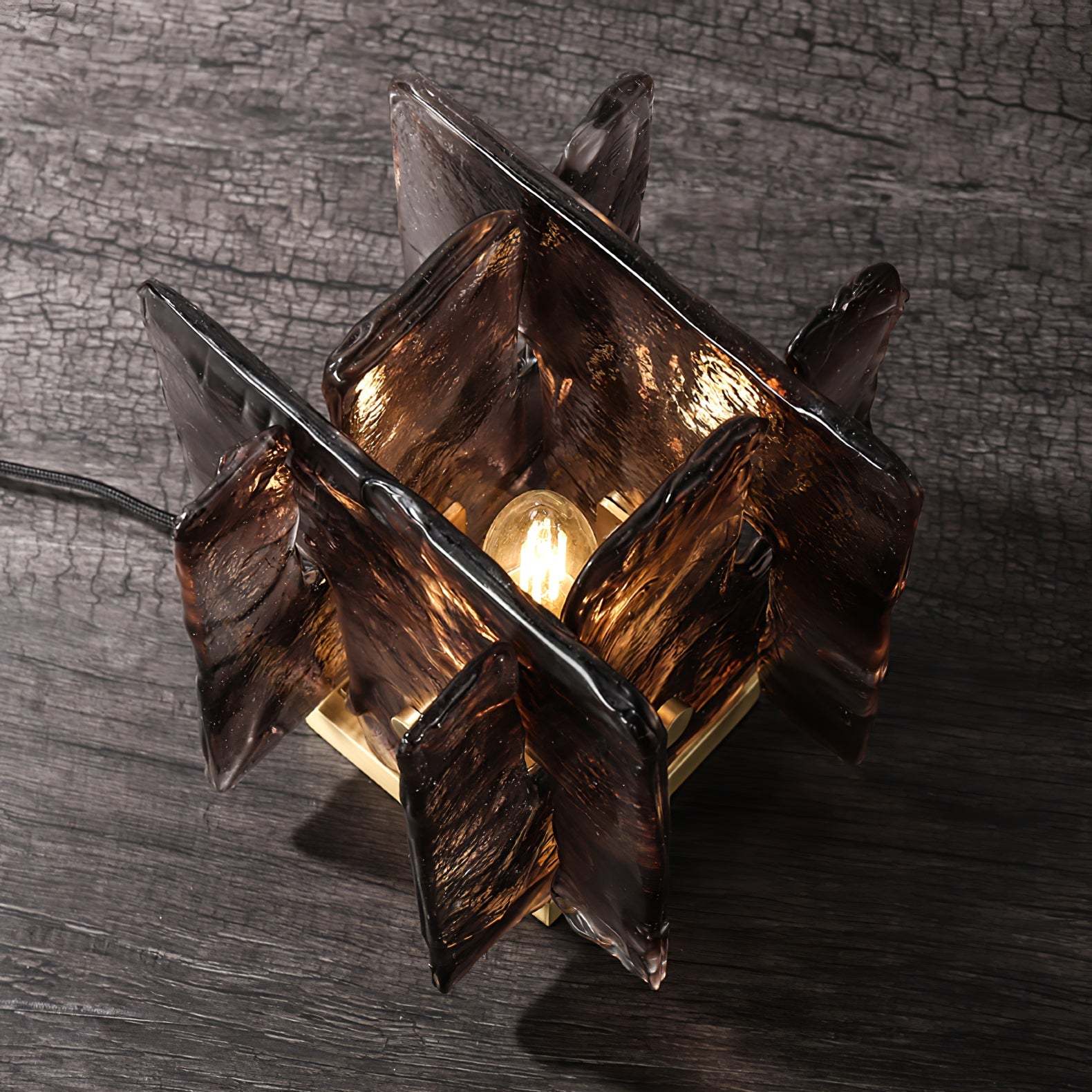 Verona Amber Glass Table Lamp