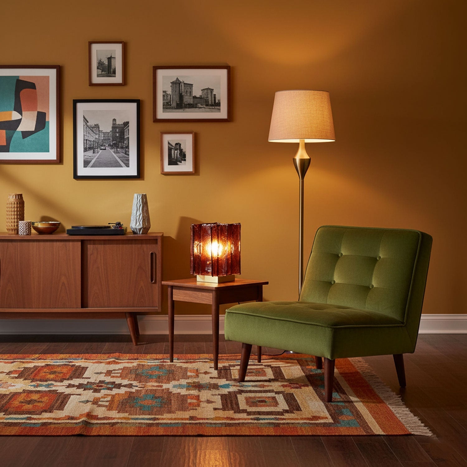 Verona Amber Glass Table Lamp