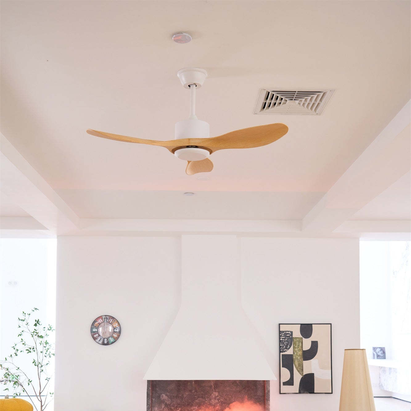 Ventilador de Techo Minimalista Meren de Madera en acabado Negro