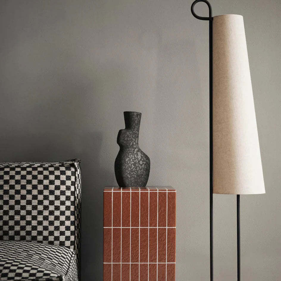 Hakka Minimalist Fabric Cone Floor Lamp