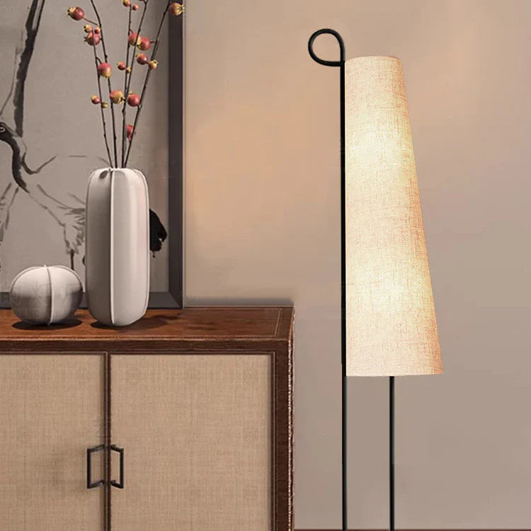 Hakka Minimalist Fabric Cone Floor Lamp