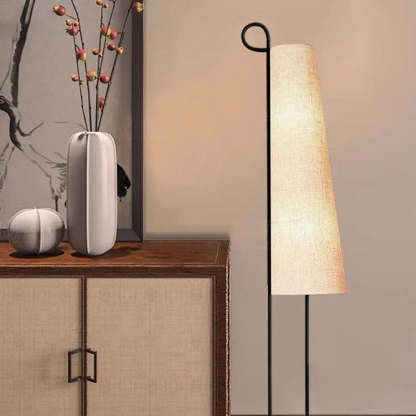 Hakka Minimalist Fabric Cone Floor Lamp