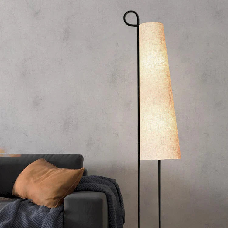 Hakka Minimalist Fabric Cone Floor Lamp
