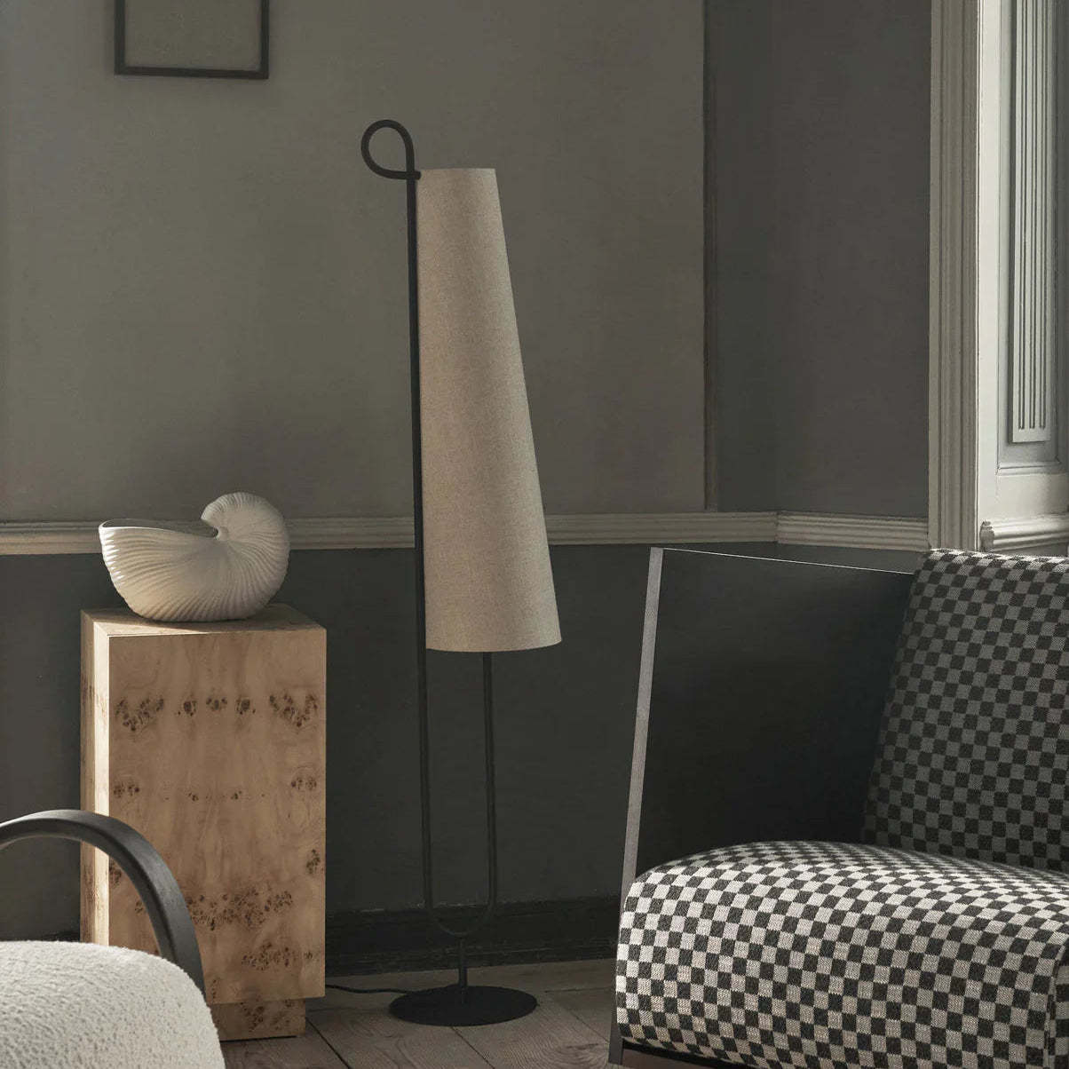 Hakka Minimalist Fabric Cone Floor Lamp