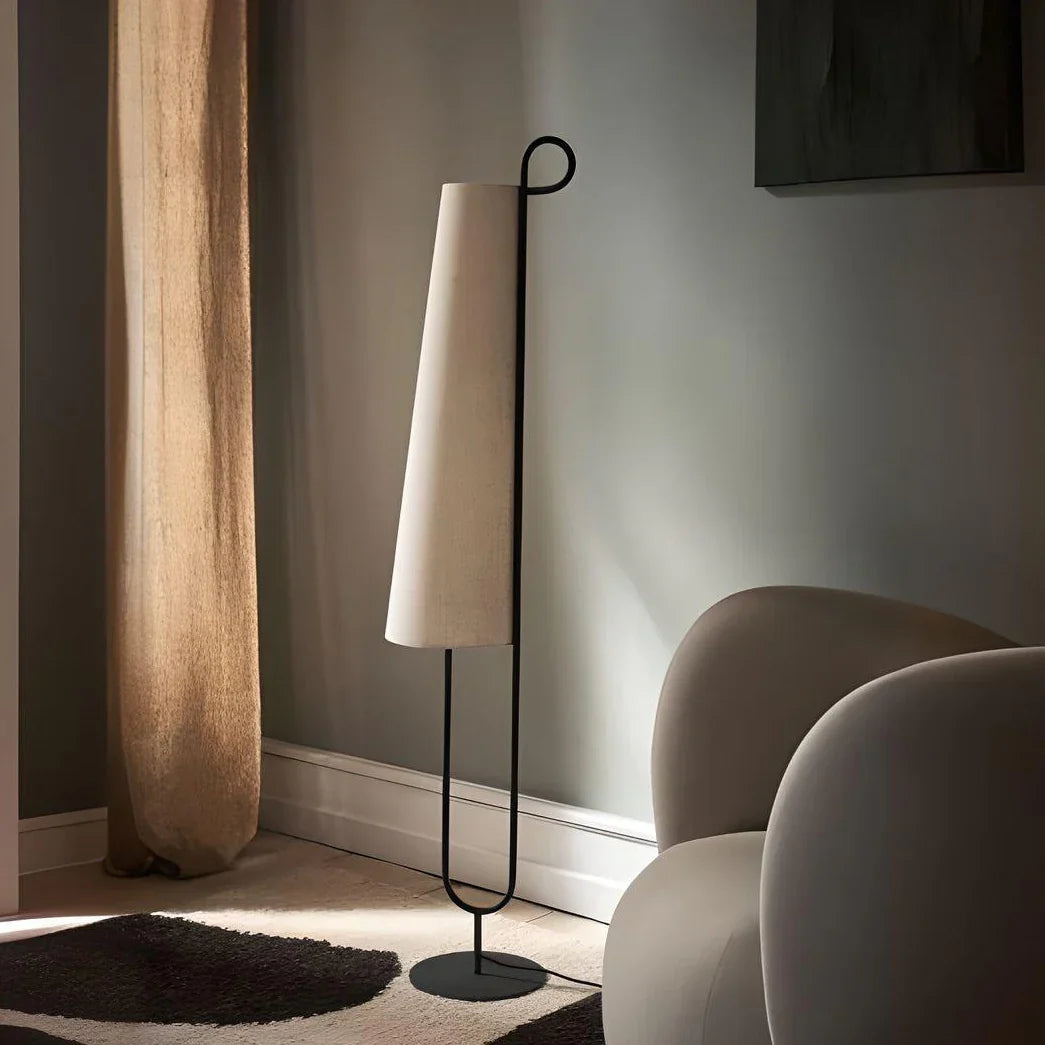 Hakka Minimalist Fabric Cone Floor Lamp