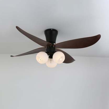 Ventilador de Techo con Luz Lunair Vintage mostrando la opción de cristal ámbar
