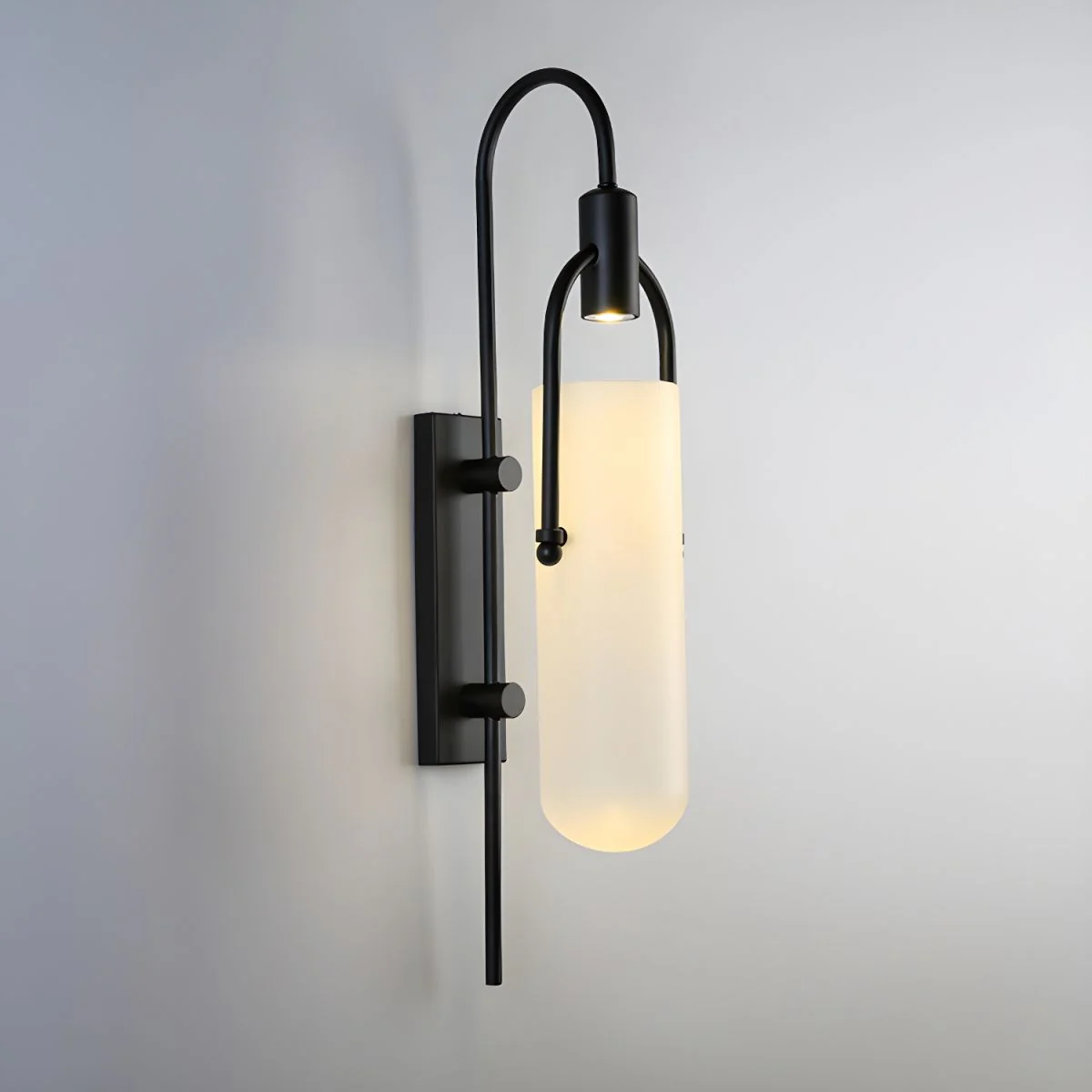 Alessio Minimalismo Negro Cobre Enchapado Metal Vidrio Lámpara de Pared Dormitorio Salón