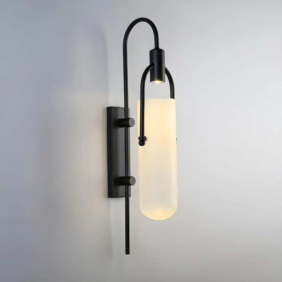 Alessio Minimalismo Negro Cobre Enchapado Metal Vidrio Lámpara de Pared Dormitorio Salón