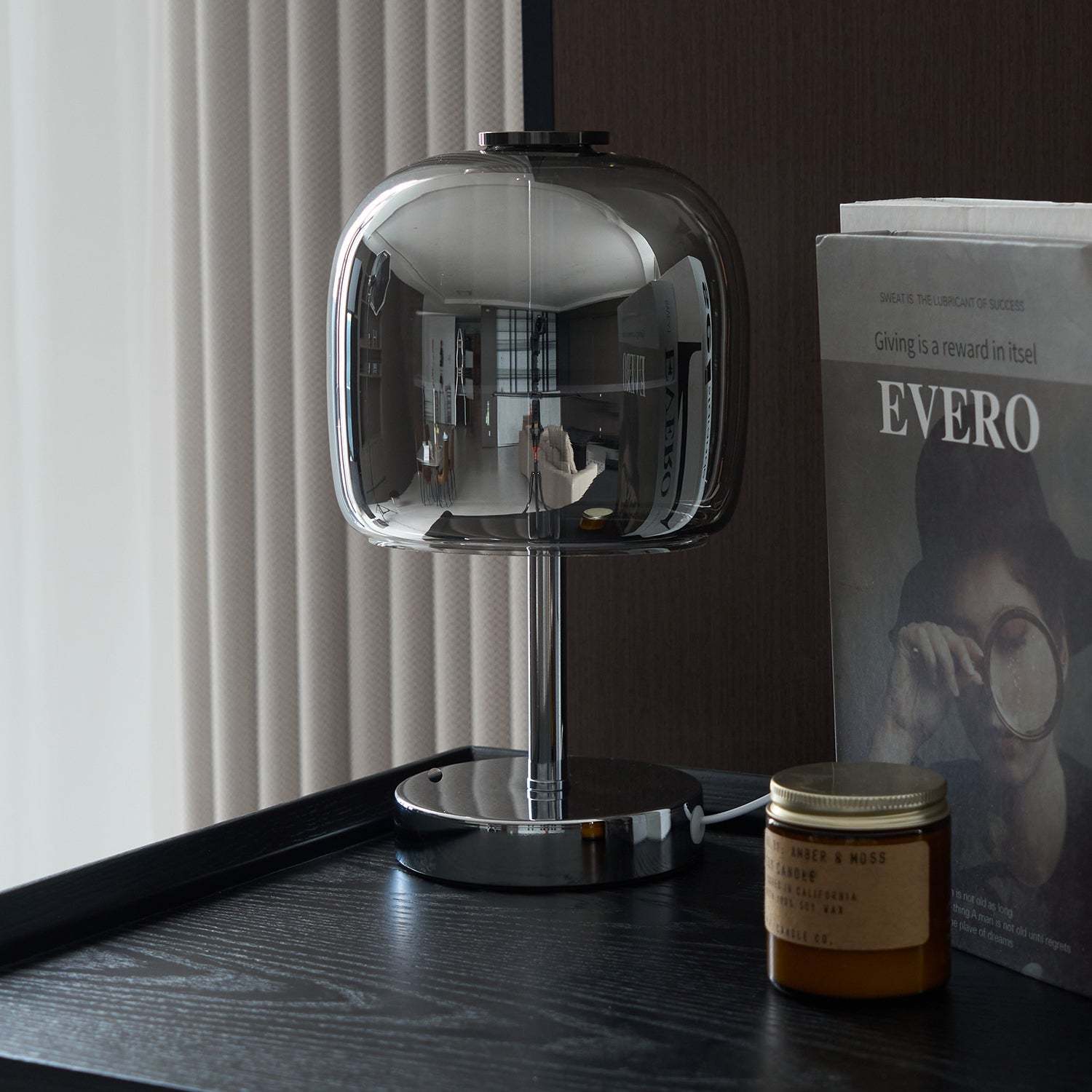 Axis Smoke Gray Glass Table Lamp