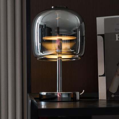 Axis Smoke Gray Glass Table Lamp