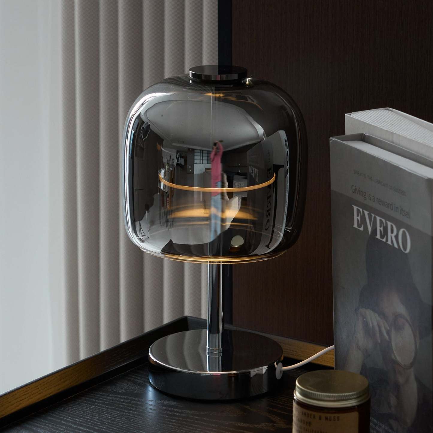 Axis Smoke Gray Glass Table Lamp