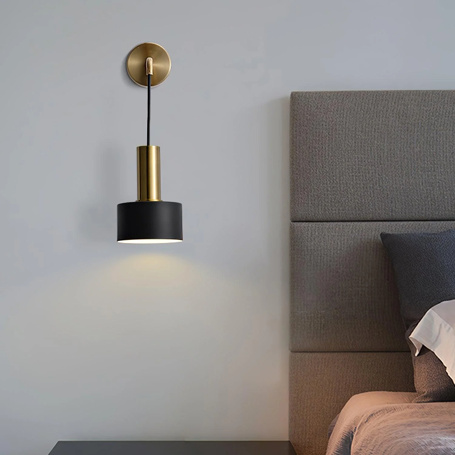 Orr Minimalismo Bronce Metal Negro Aplique Dormitorio Salón Pasillo