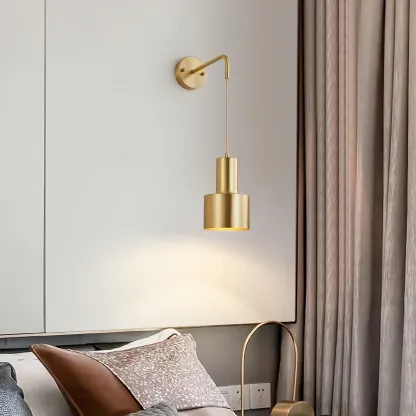 Orr Minimalism Brass Metal Black Wall Lamp Dining Room Bedroom